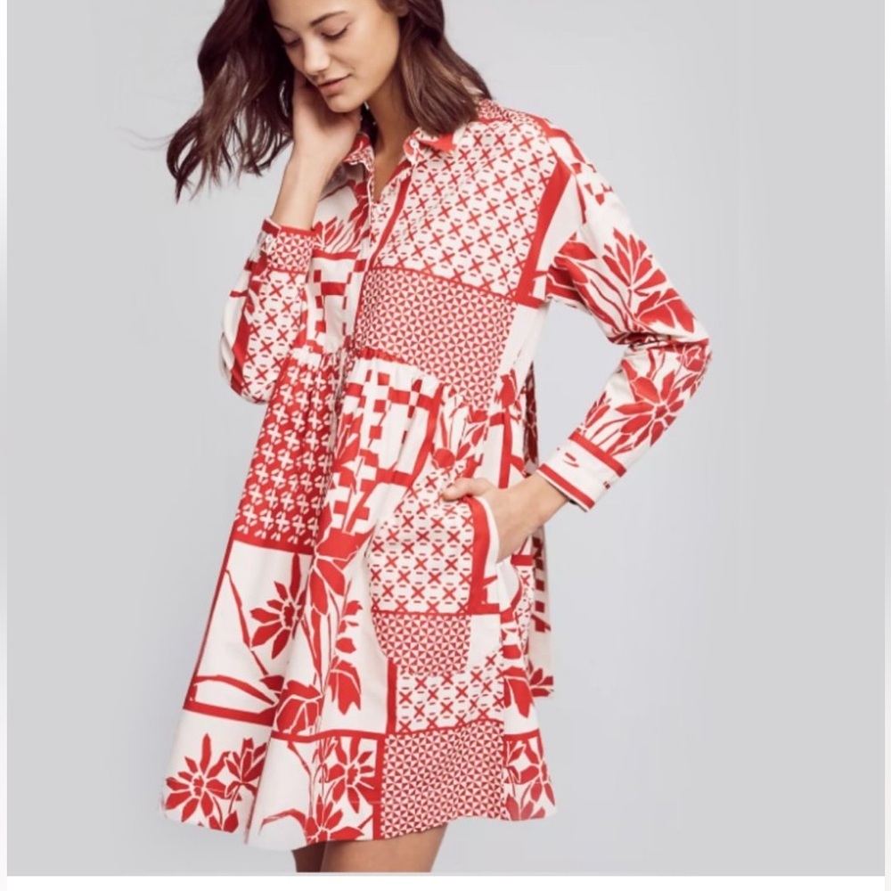 Maeve Red and White Long Sleeve Dress Shirt - Picture 5 of 8